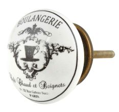 Boulangerie Paris Flat Ceramic Cabinet knobs